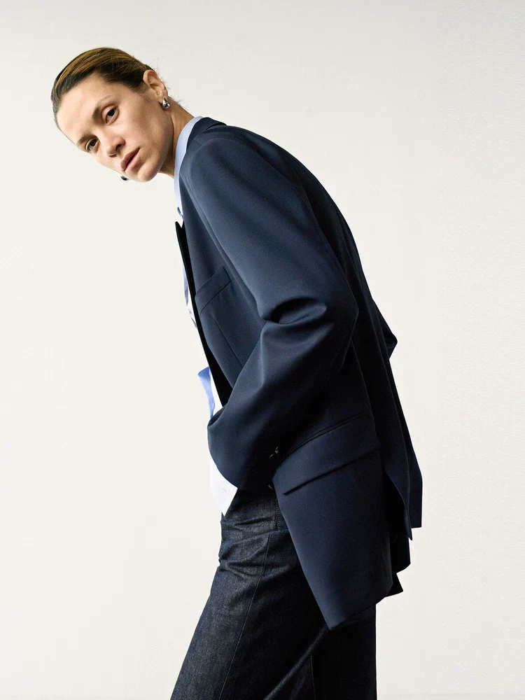 Oversized Double-Breasted Blazer - Image 3