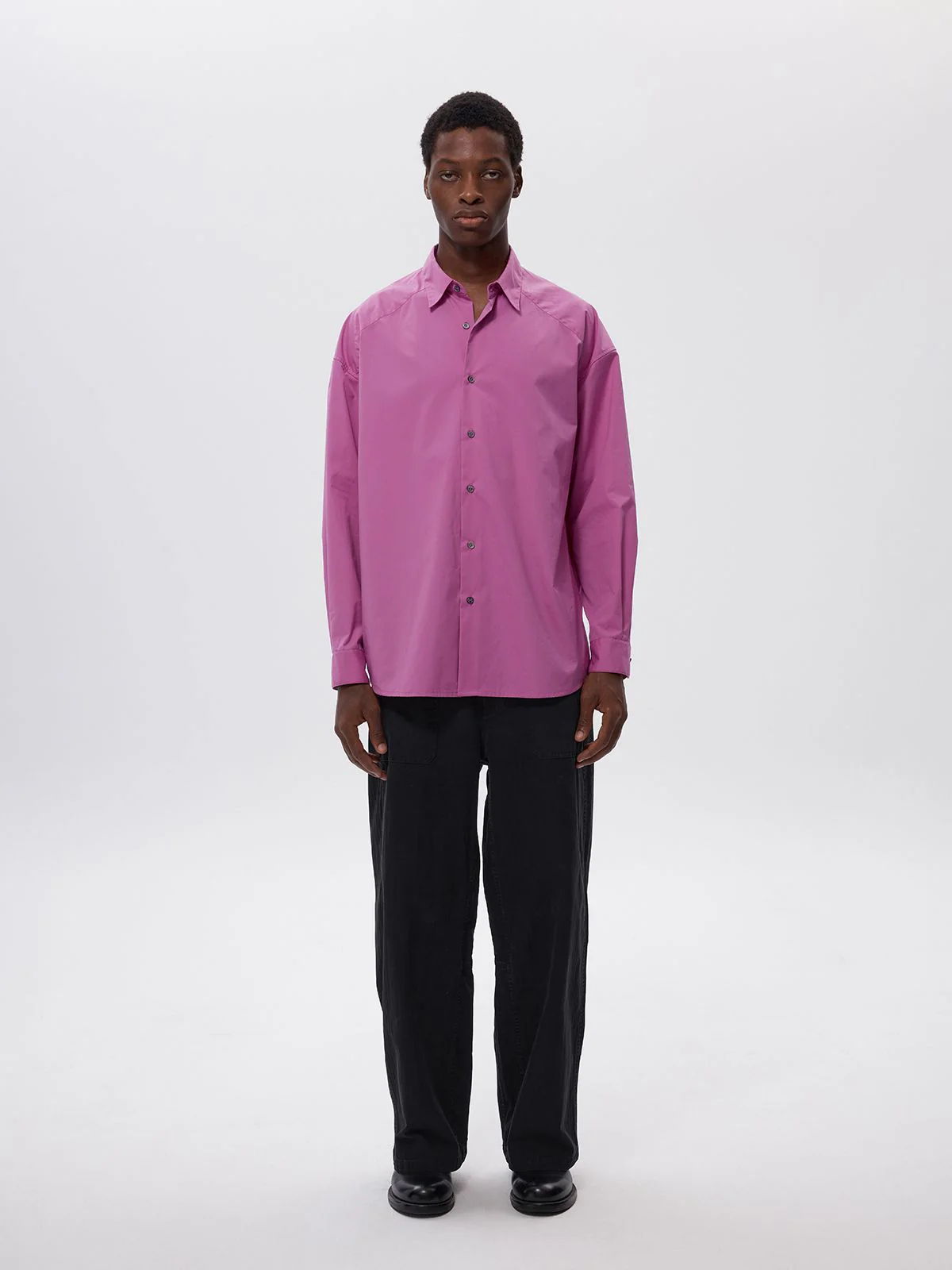 Oversized Fuchsia Button-Up Shirt