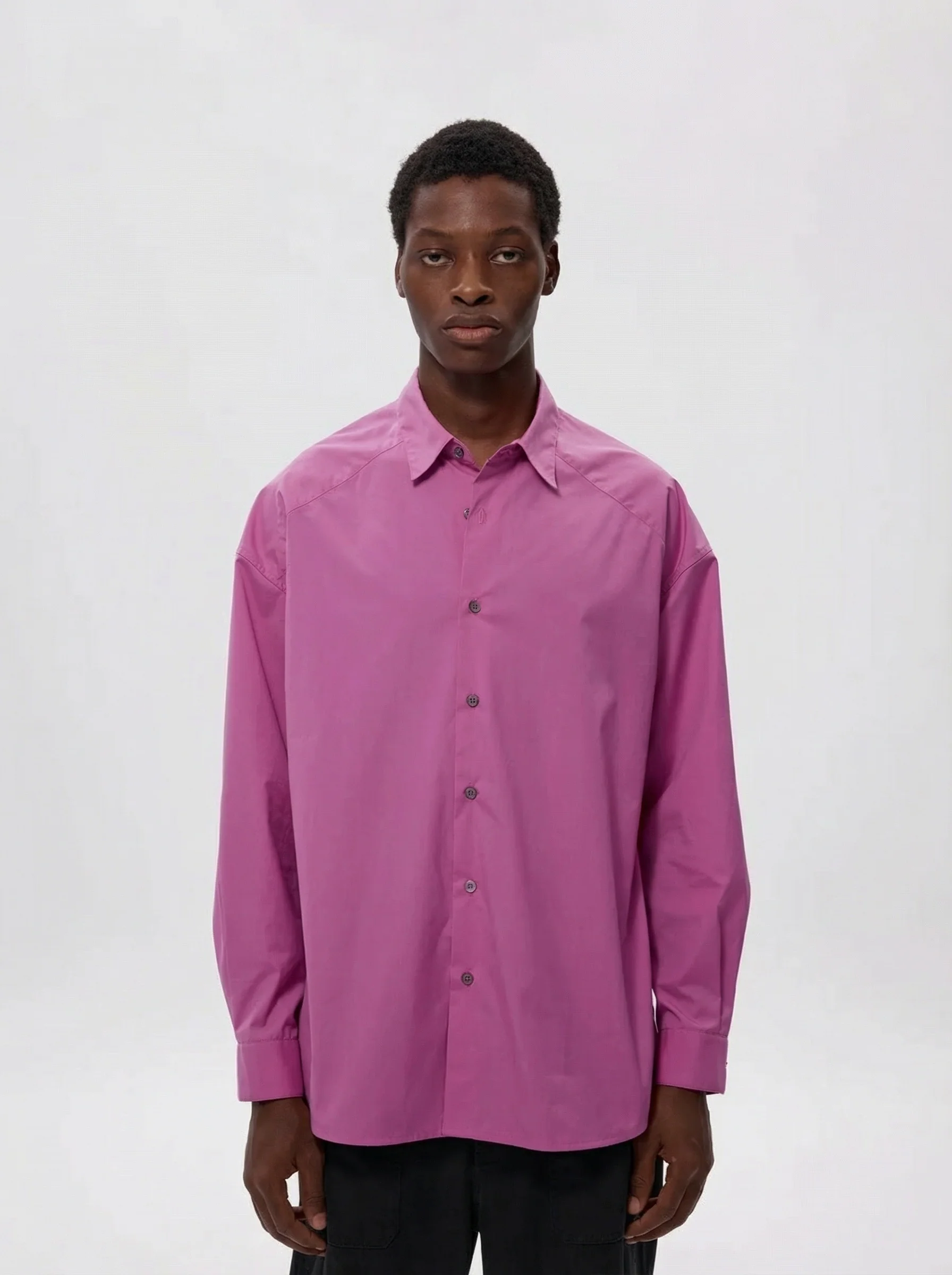 Oversized Fuchsia Button-Up Shirt - Image 8