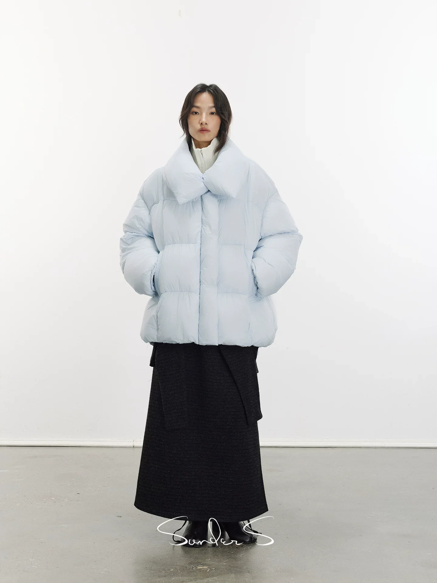 Oversized Funnel-Collar Down Puffer - Image 4