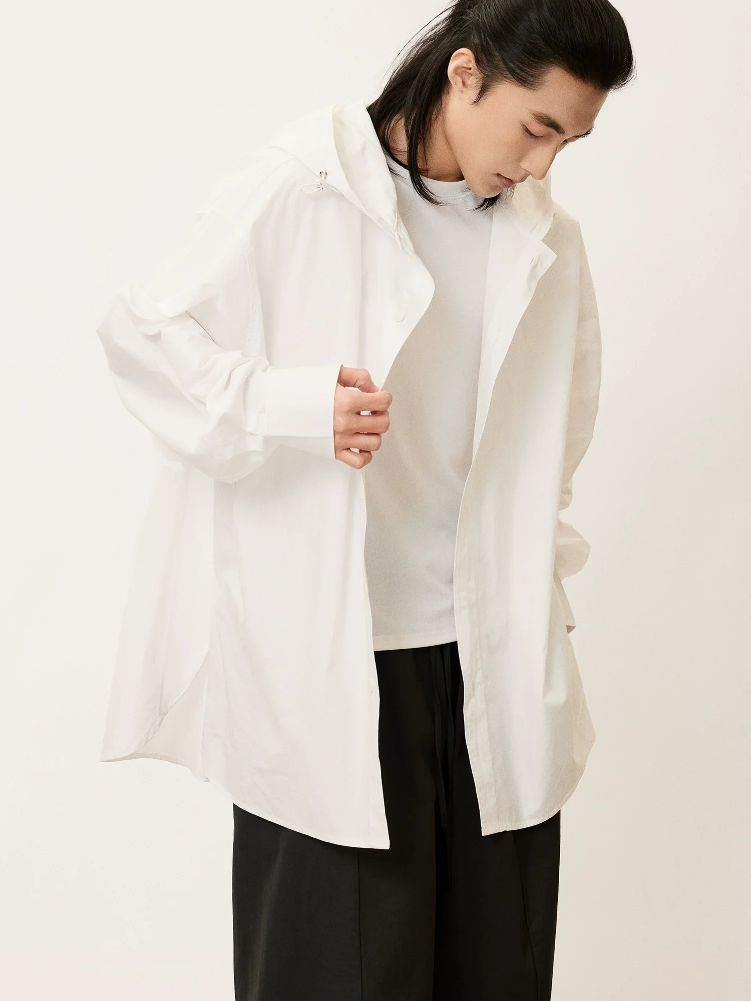 Oversized Hooded Shirt Jacket - Image 3