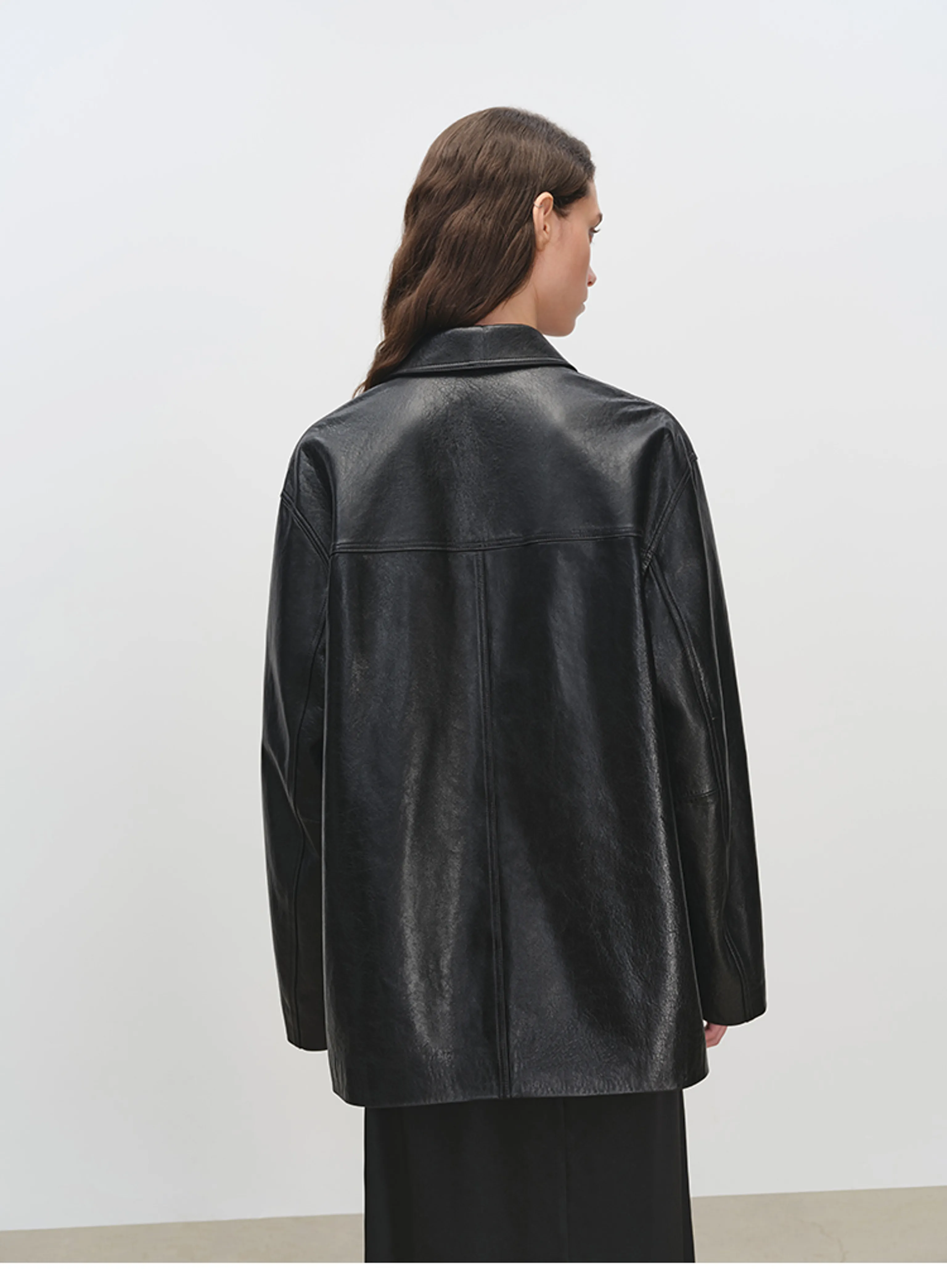 Oversized Lambskin Shirt Jacket - Image 2