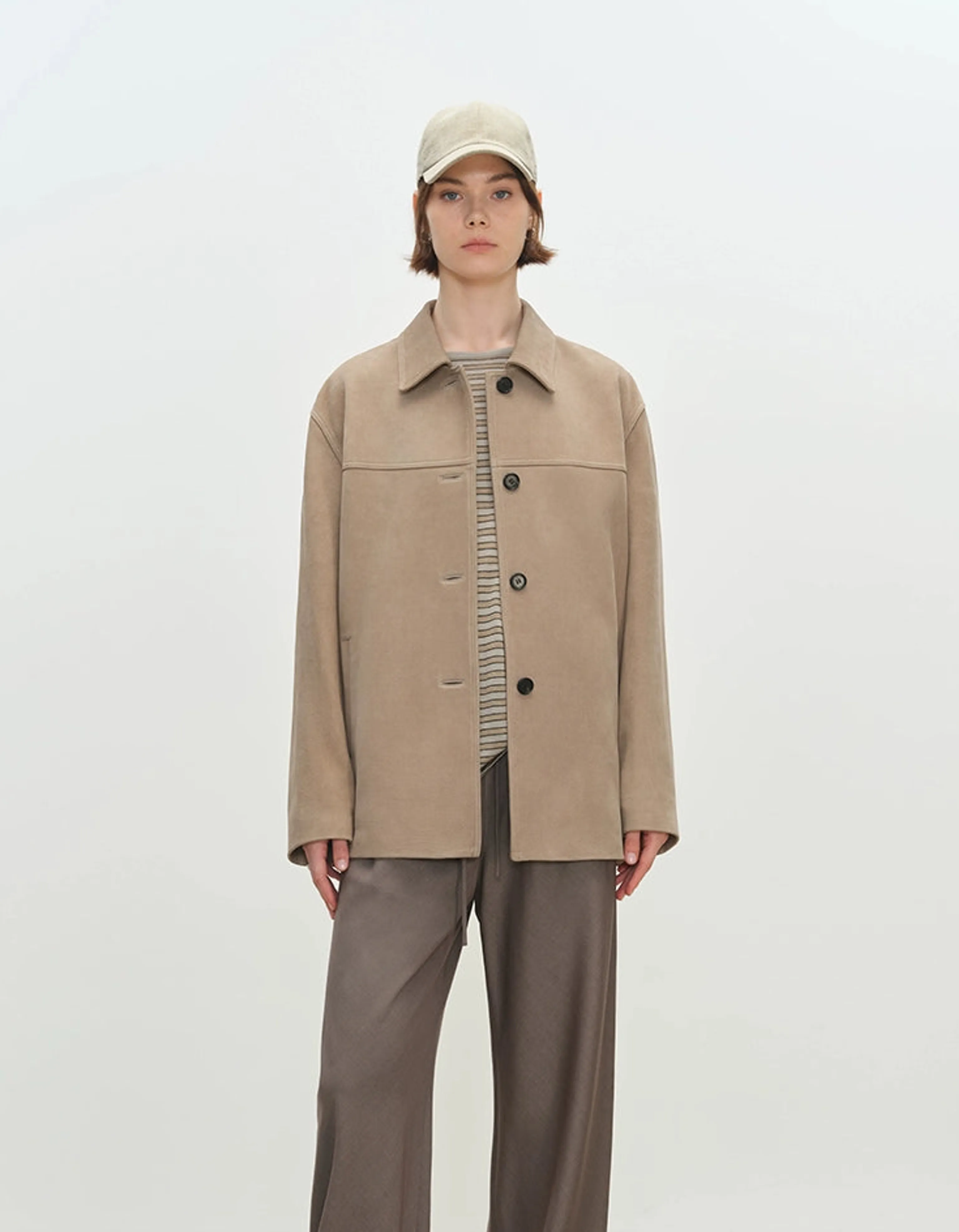 Oversized Lambskin Shirt Jacket - Image 6
