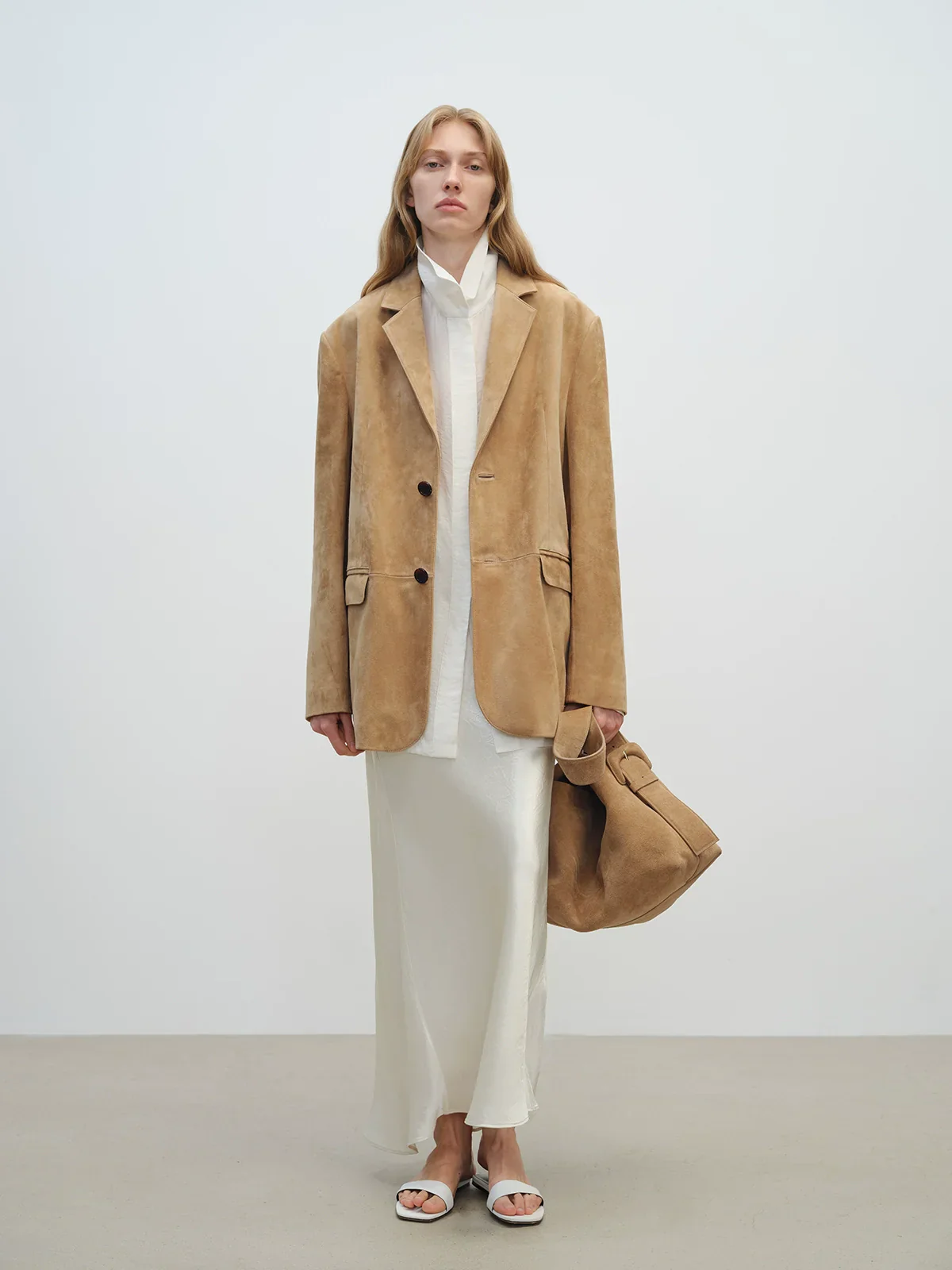 Oversized Lambskin Suede Blazer