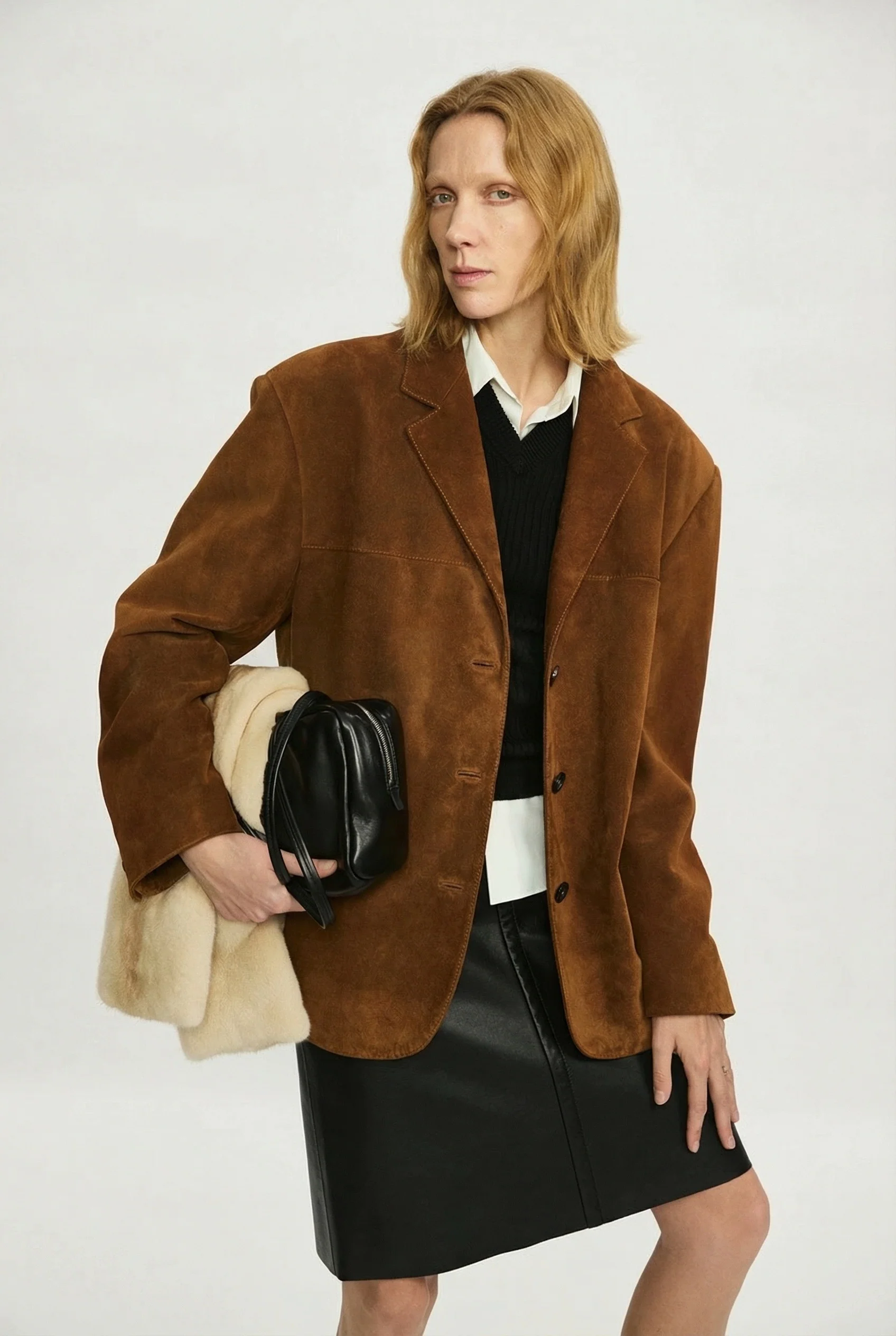 Oversized Leather Blazer - Image 2