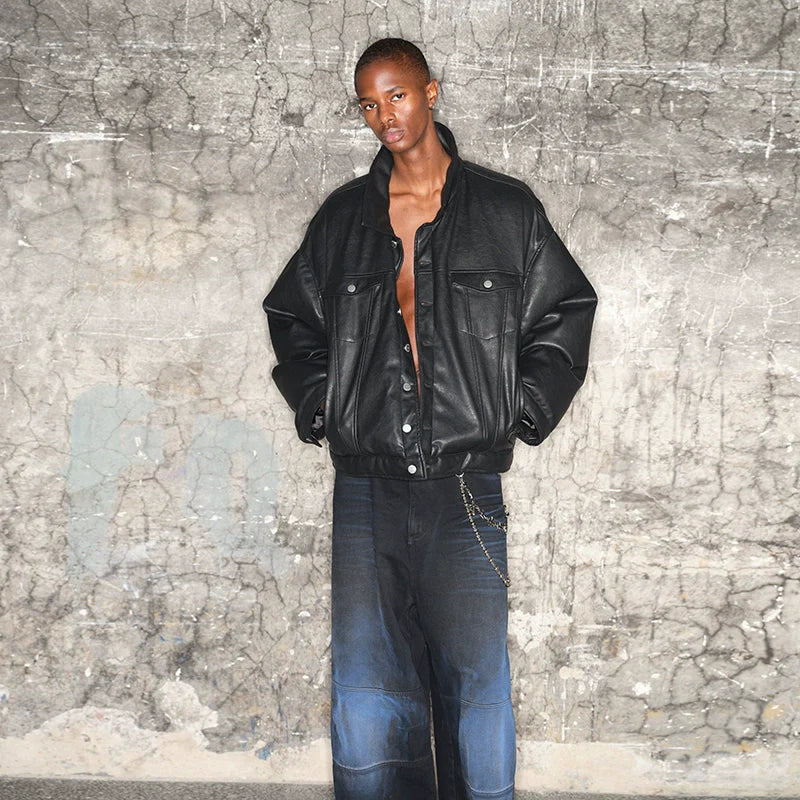 Oversized Faux Leather Jacket