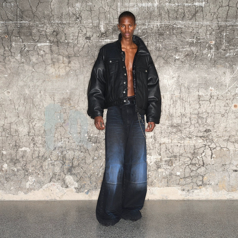 Oversized Faux Leather Jacket - Image 2