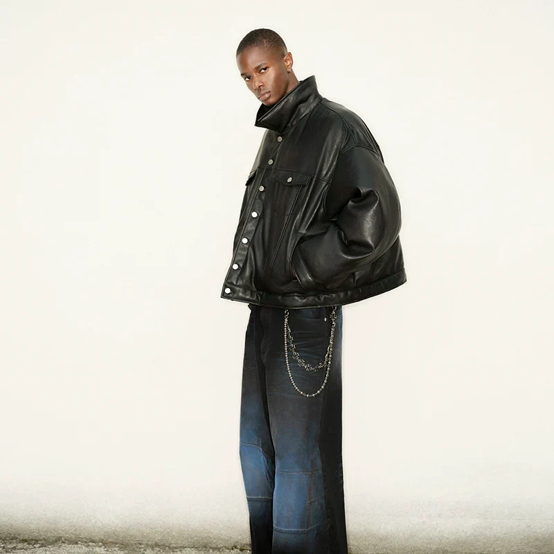 Oversized Faux Leather Jacket - Image 4