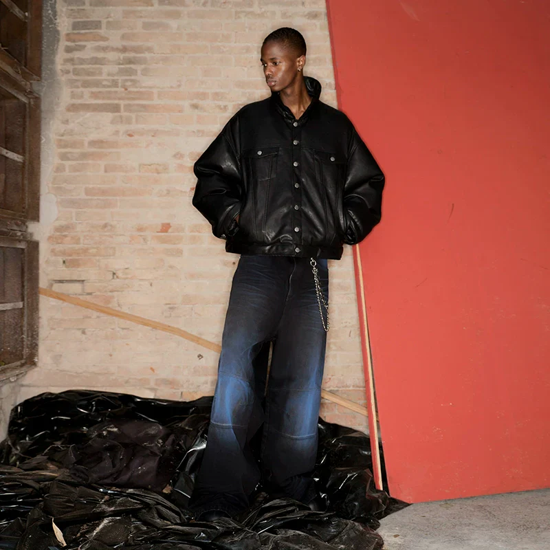 Oversized Faux Leather Jacket - Image 5