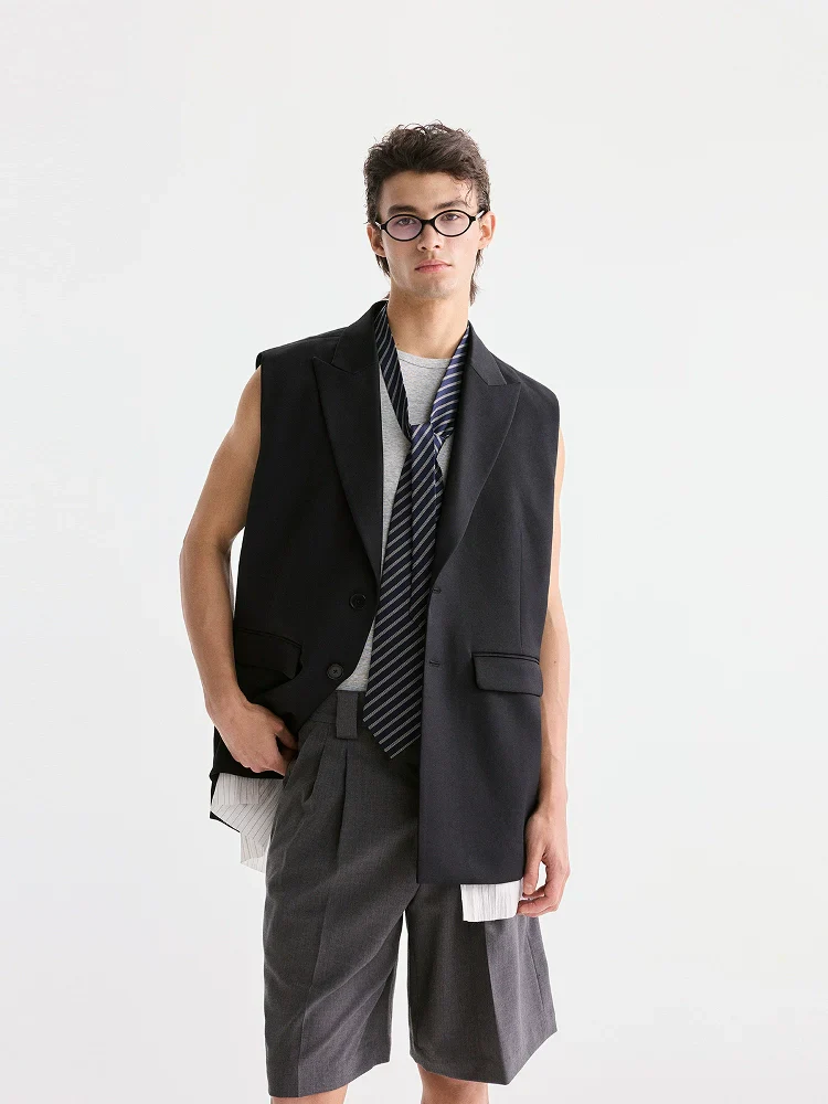 Oversized Notched Lapel Vest