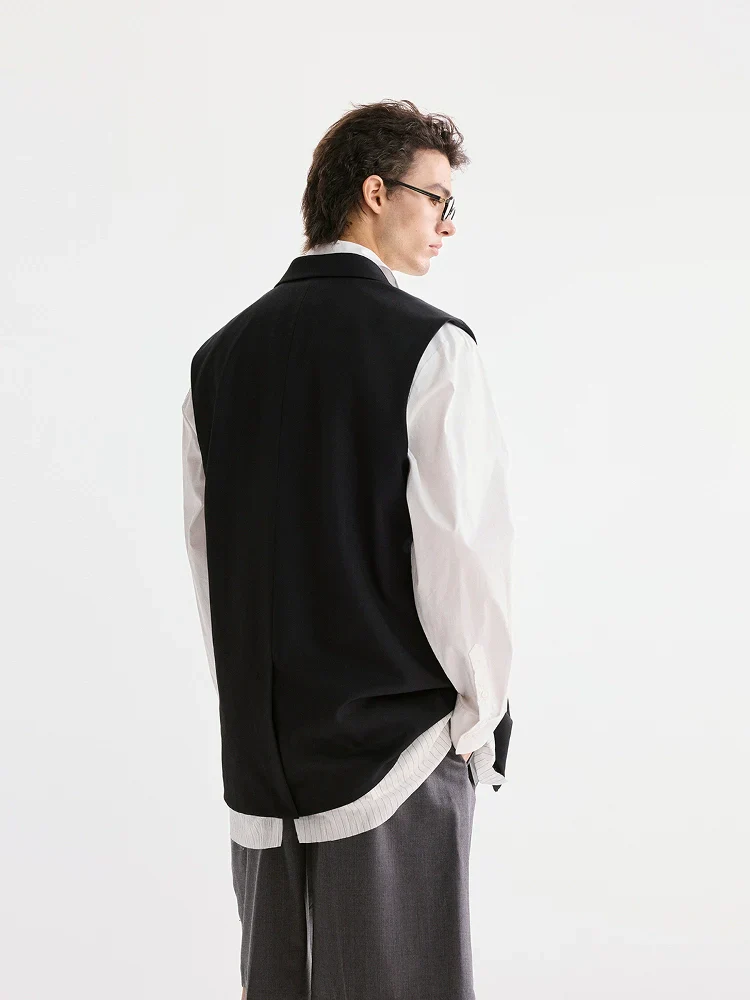 Oversized Notched Lapel Vest - Image 3