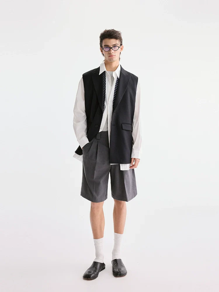 Oversized Notched Lapel Vest - Image 4