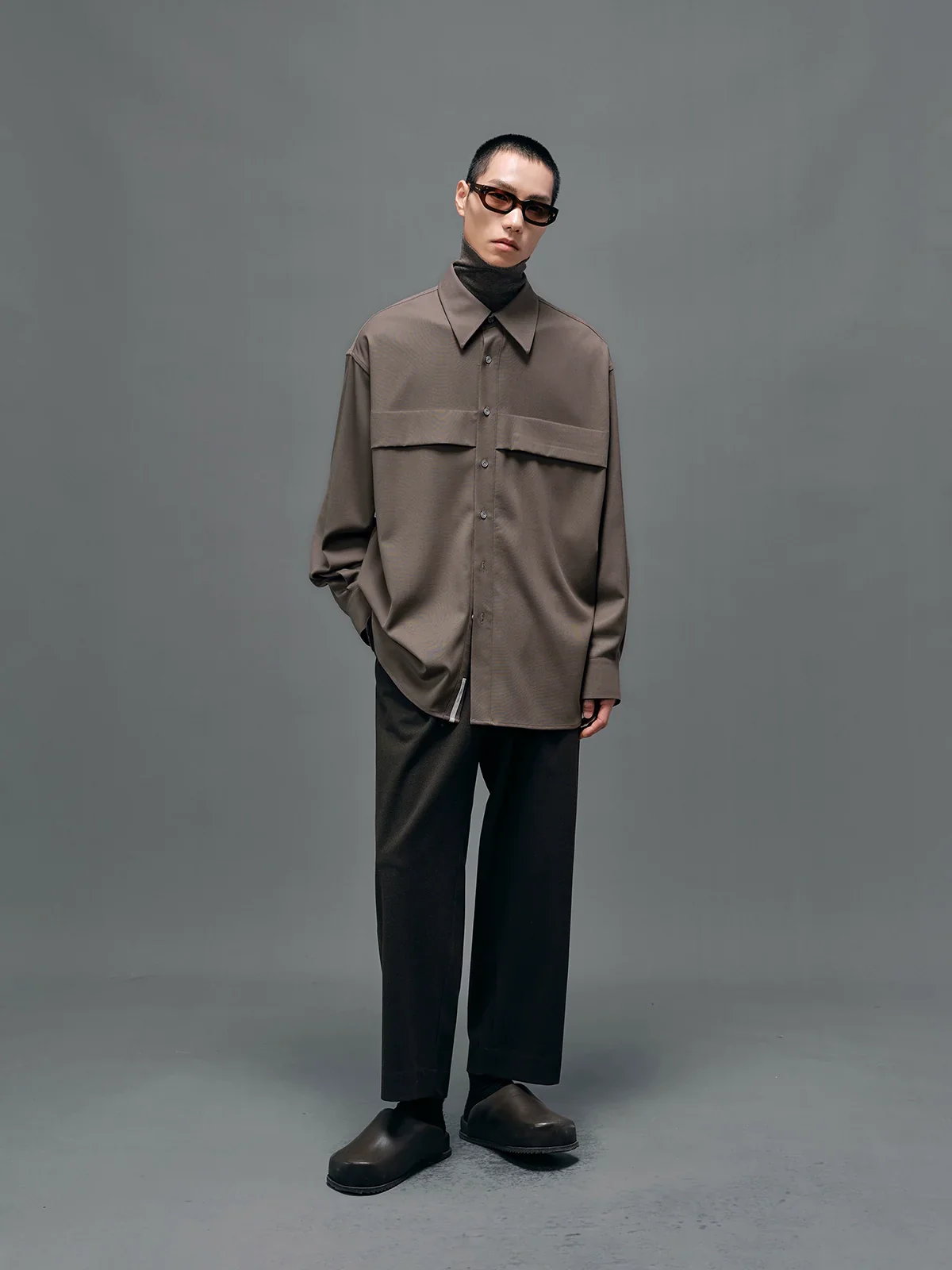 Oversized Panel Zip Shirt - Image 2