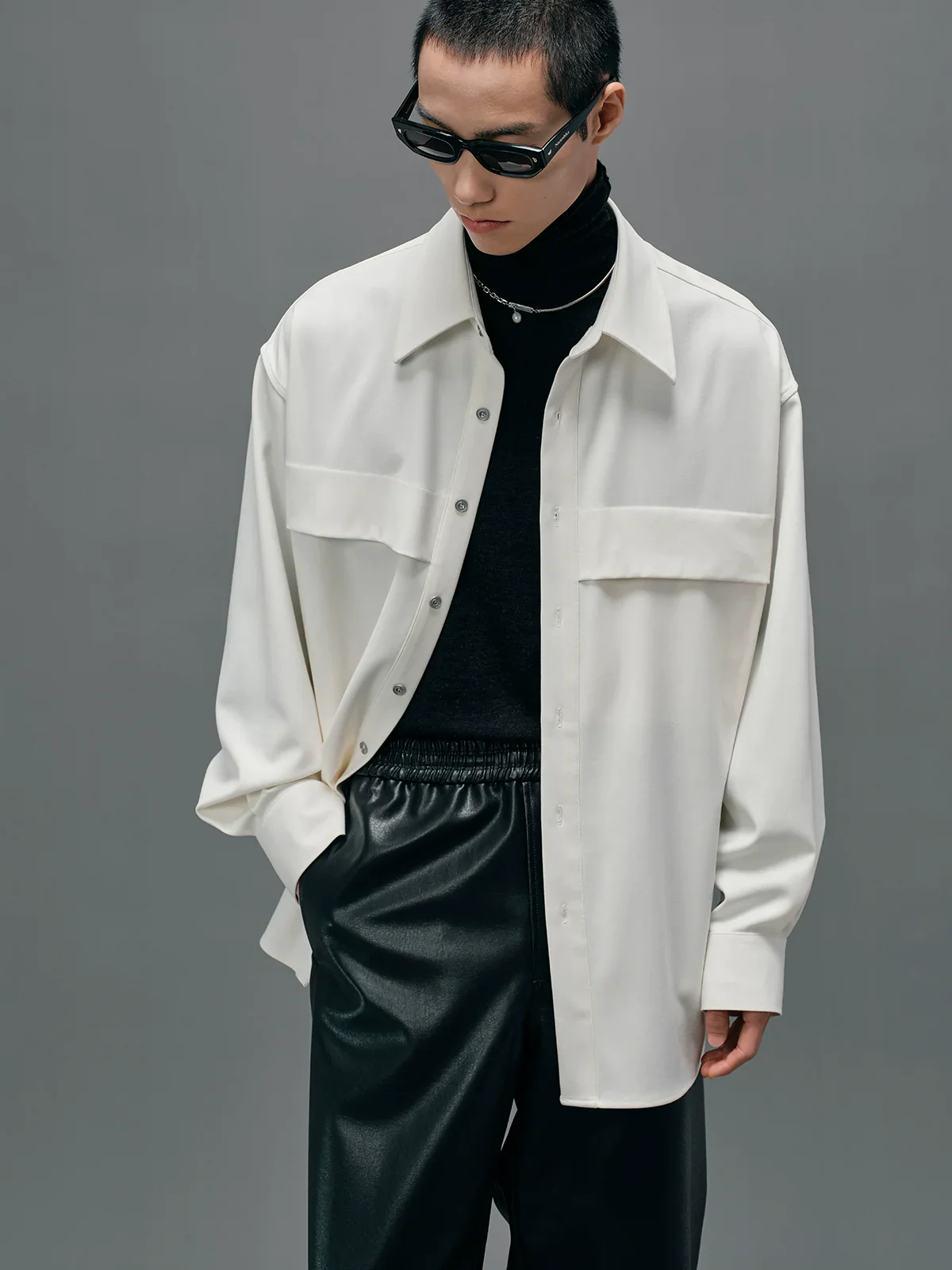 Oversized Panel Zip Shirt - Image 3