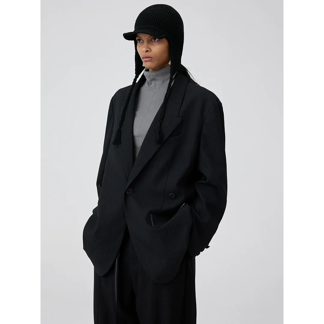 Oversized Pinstripe Blazer - Image 2