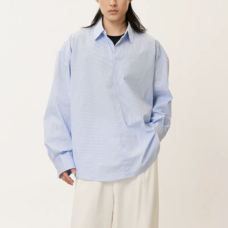 Oversized Pinstripe Long-Sleeve Shirt - Image 6