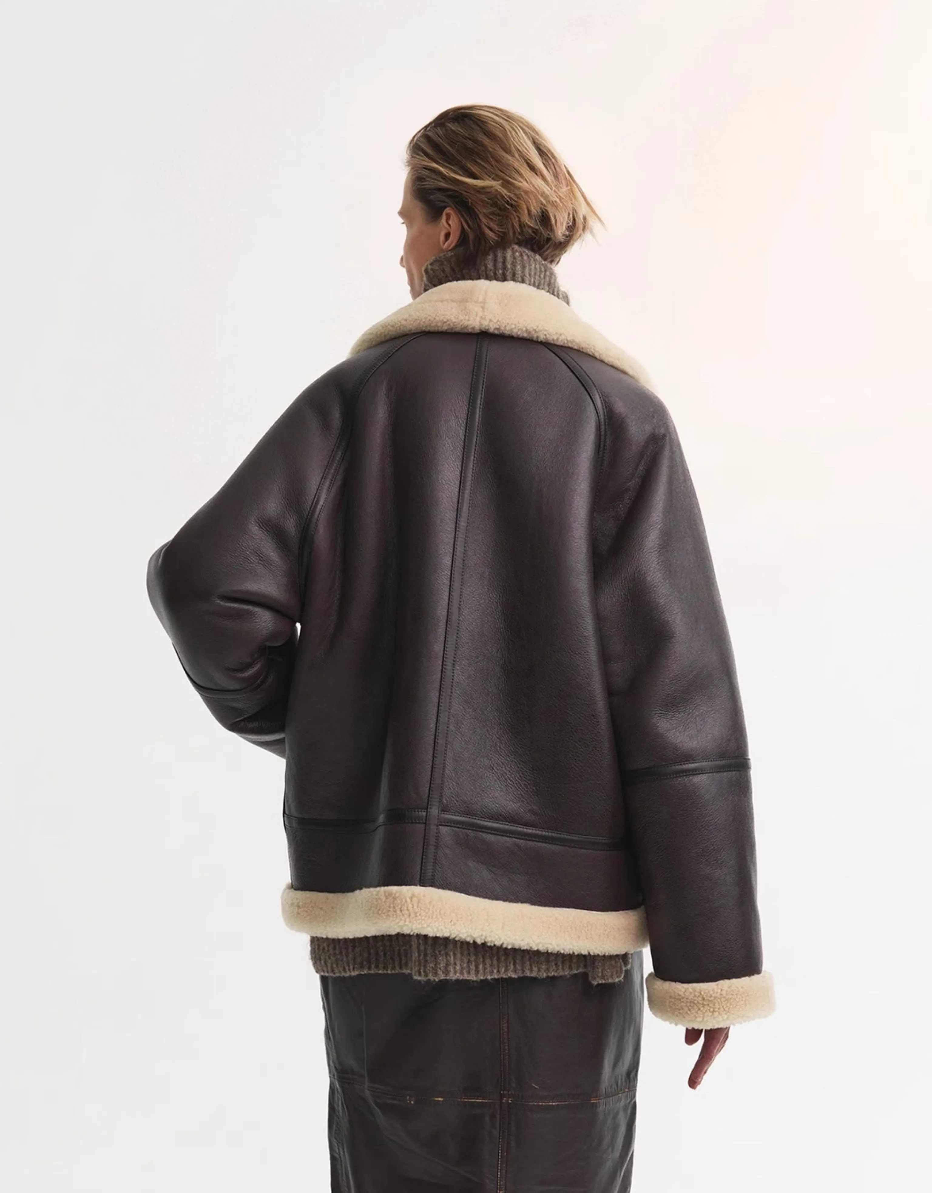 Oversized Shearling Aviator Jacket - Image 2