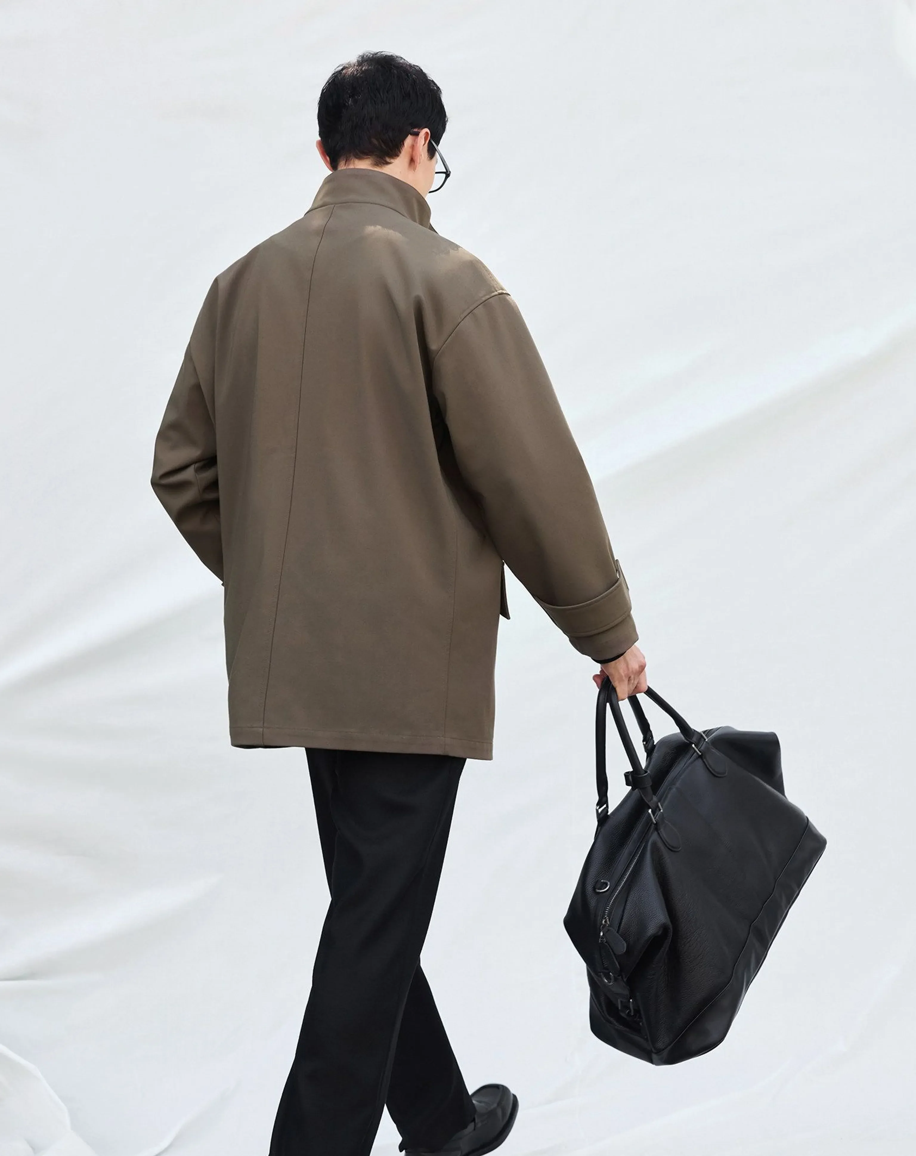 Oversized Stand-Collar Trench Coat - Image 8