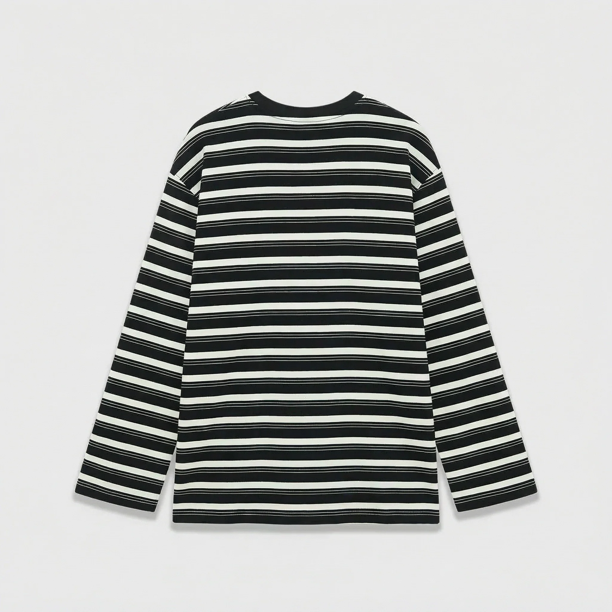 Oversized Striped Long Sleeve Crewneck Tee - Image 6