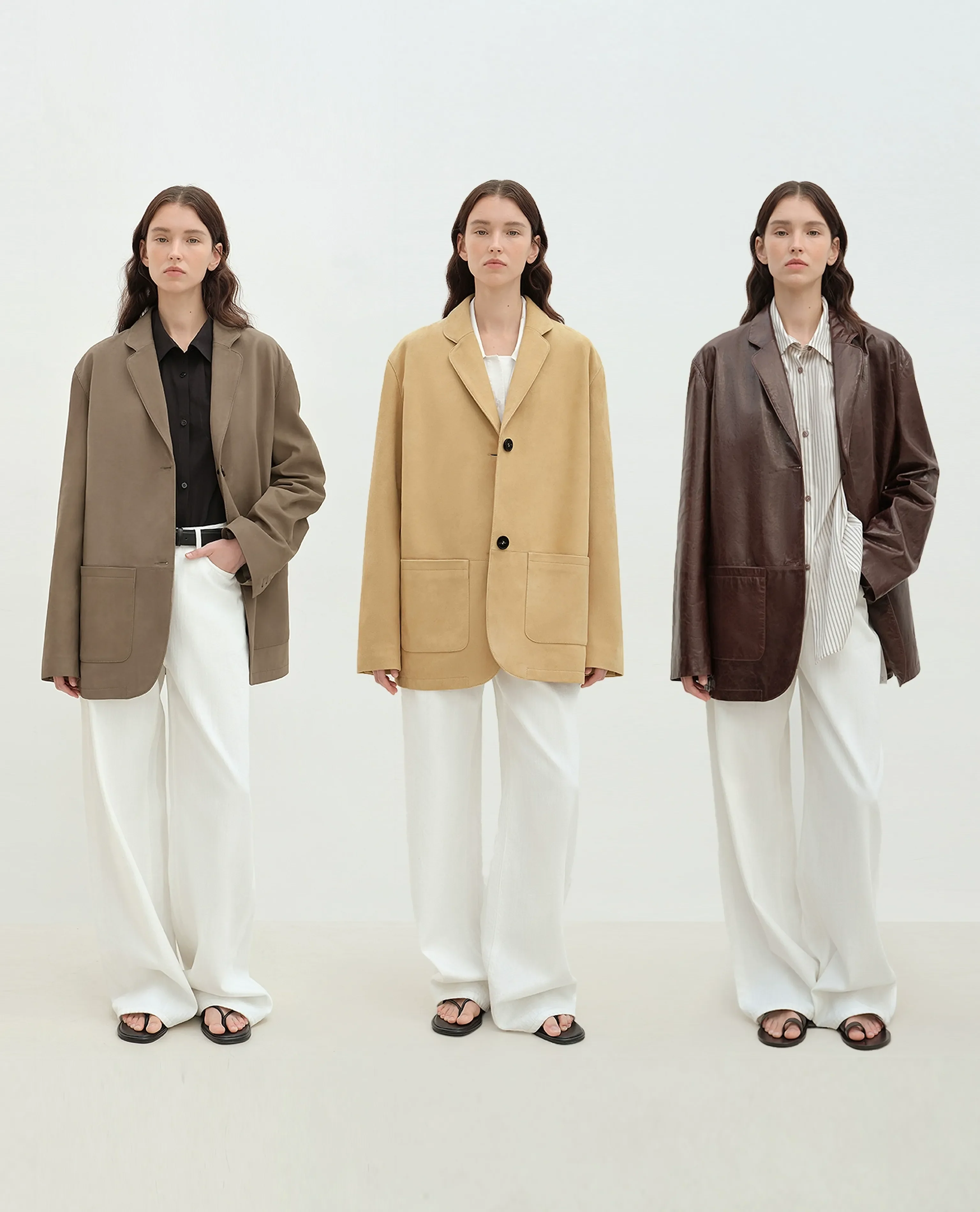 Oversized Suede Lambskin Blazer - Image 7