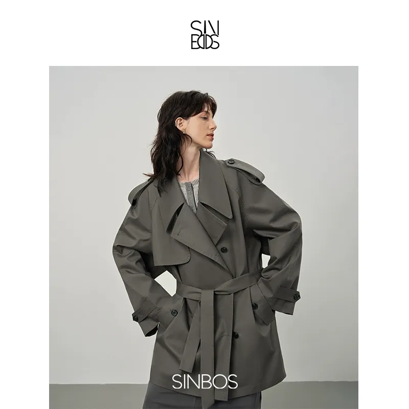 Oversized Tencel-Cotton Trench Coat - Image 2