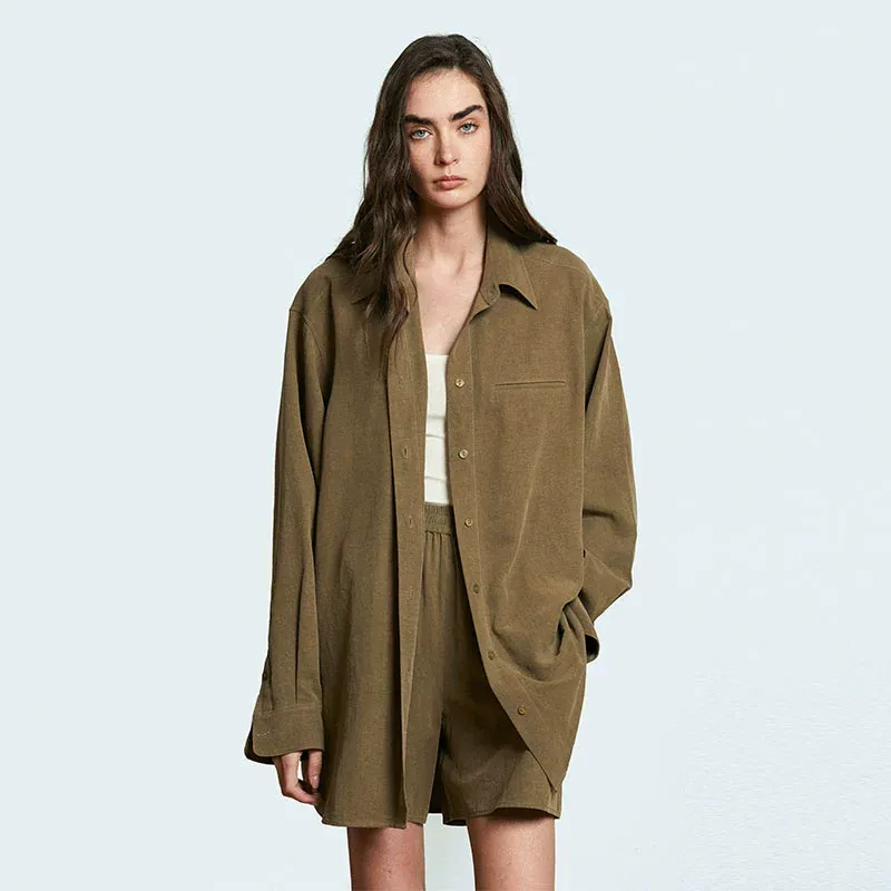 Oversized Tencel-Linen Shirt & Shorts Set - Image 3