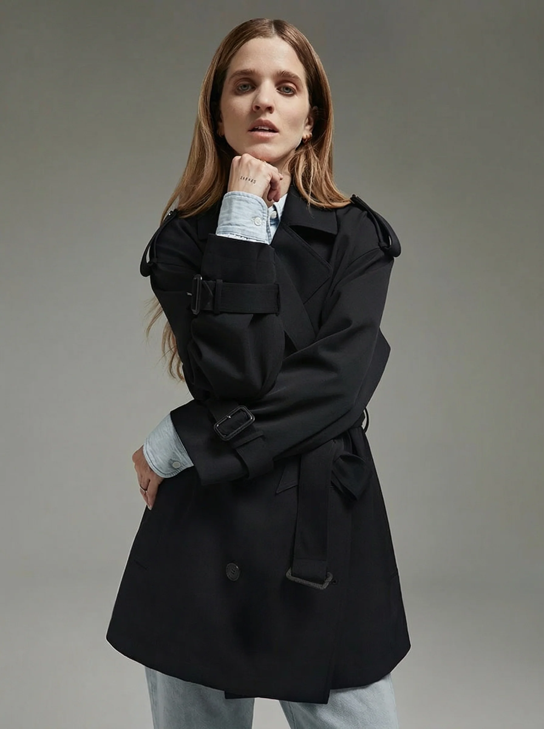 Oversized Wool Trench Coat - Image 6