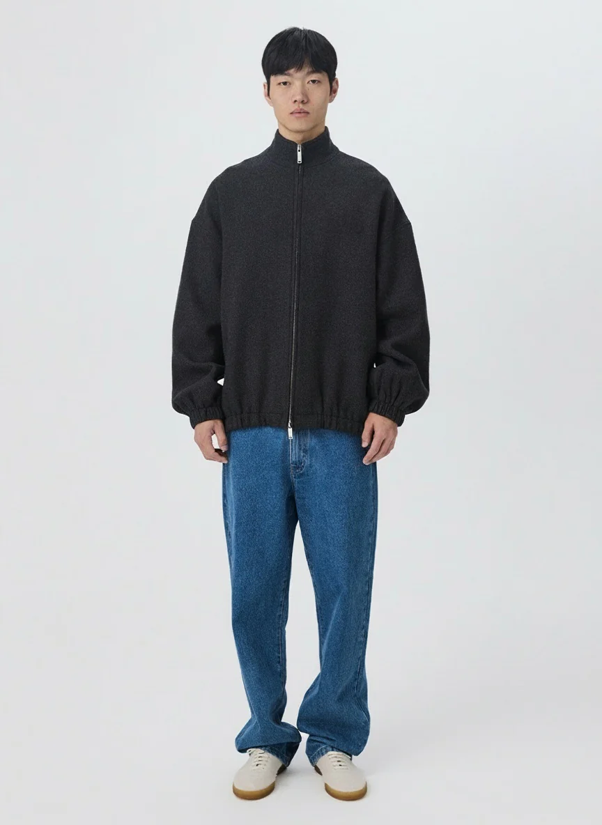 Oversized Wool Zip Jacket - Image 6