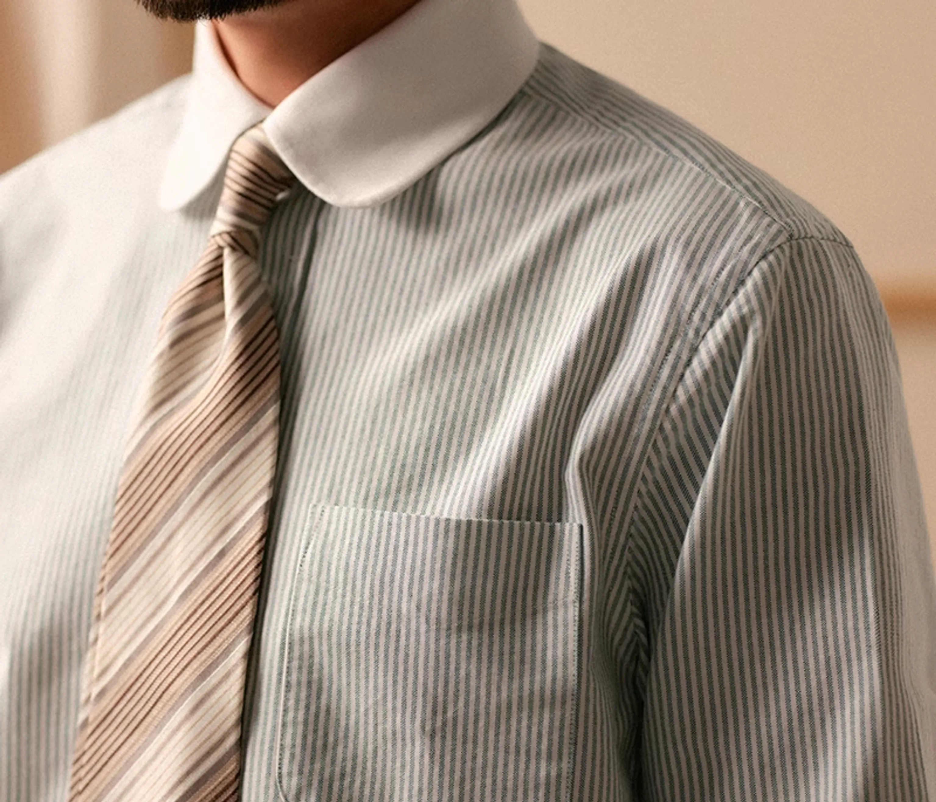 Oxford Striped Dress Shirt - Image 9