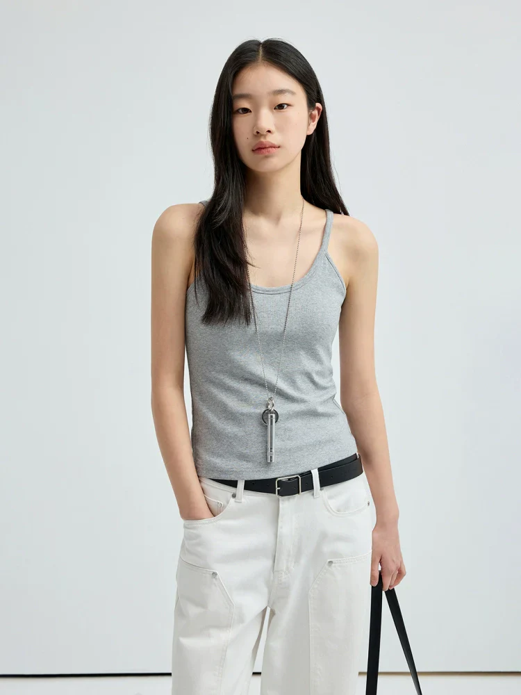 Padded U-Neck Ribbed Camisole - Image 3