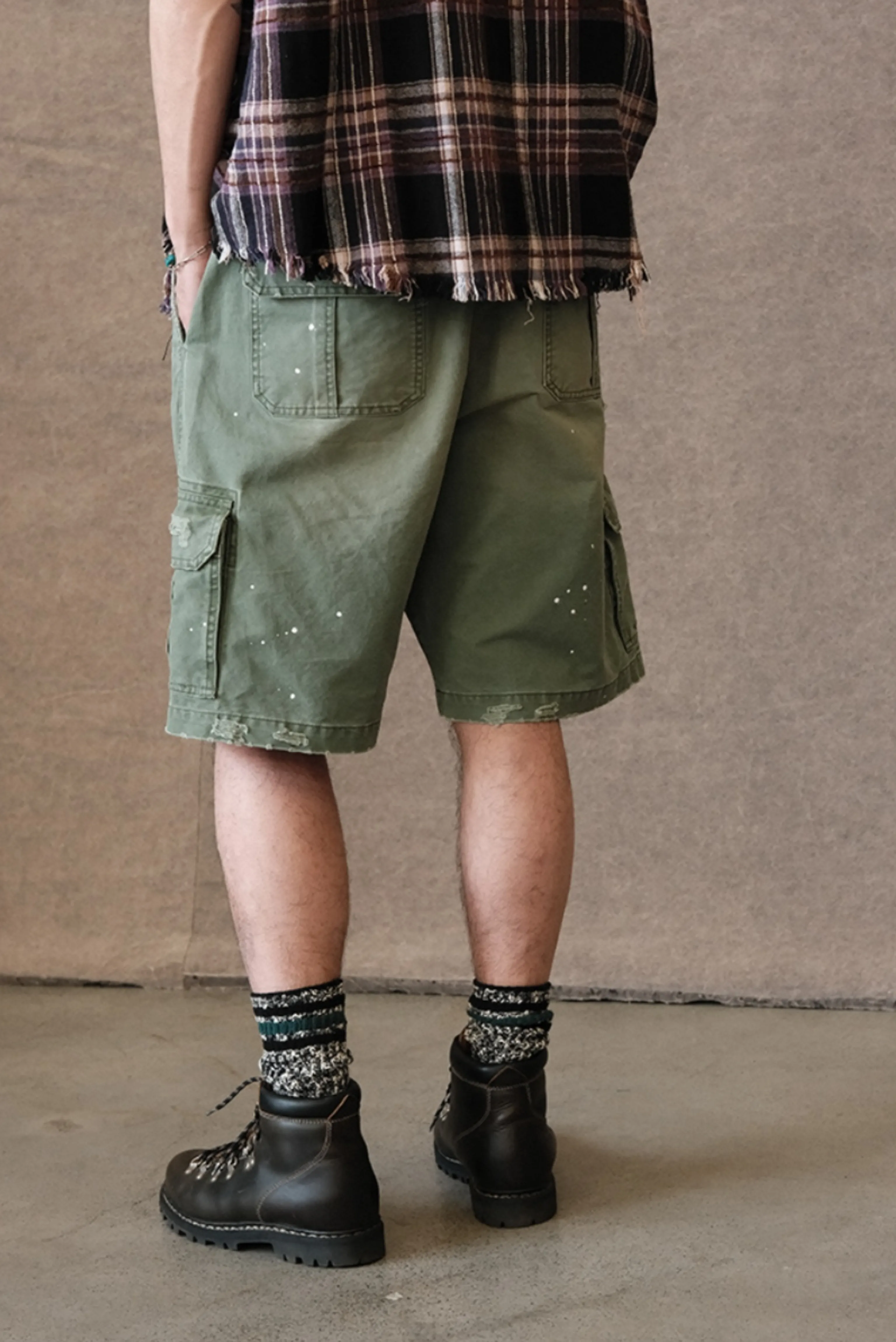 Paint-Splattered Cargo Shorts - Image 5