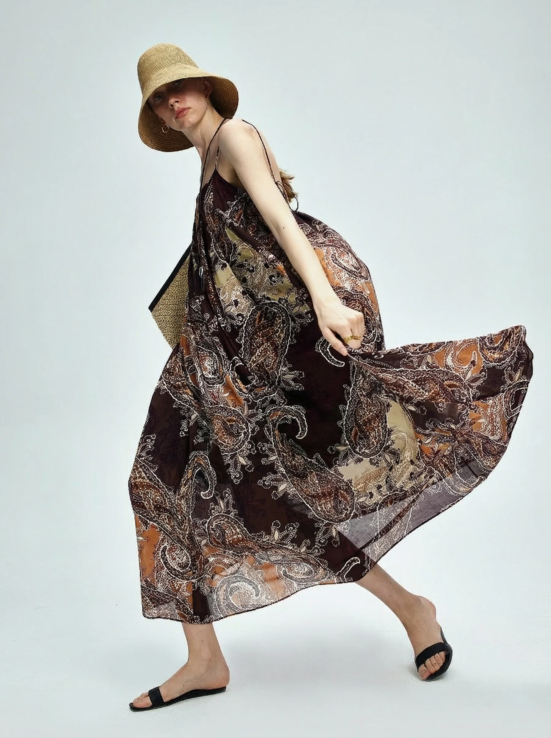 Paisley Cotton Midi Dress - Image 2