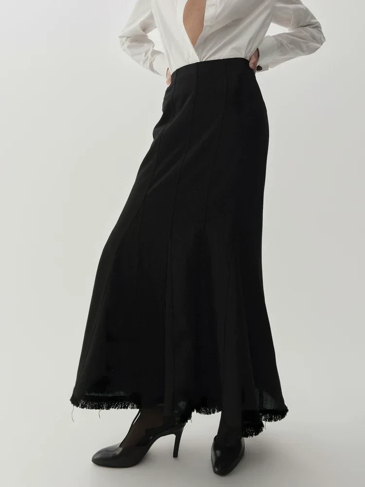 Paneled Fishtail Maxi Skirt - Image 2