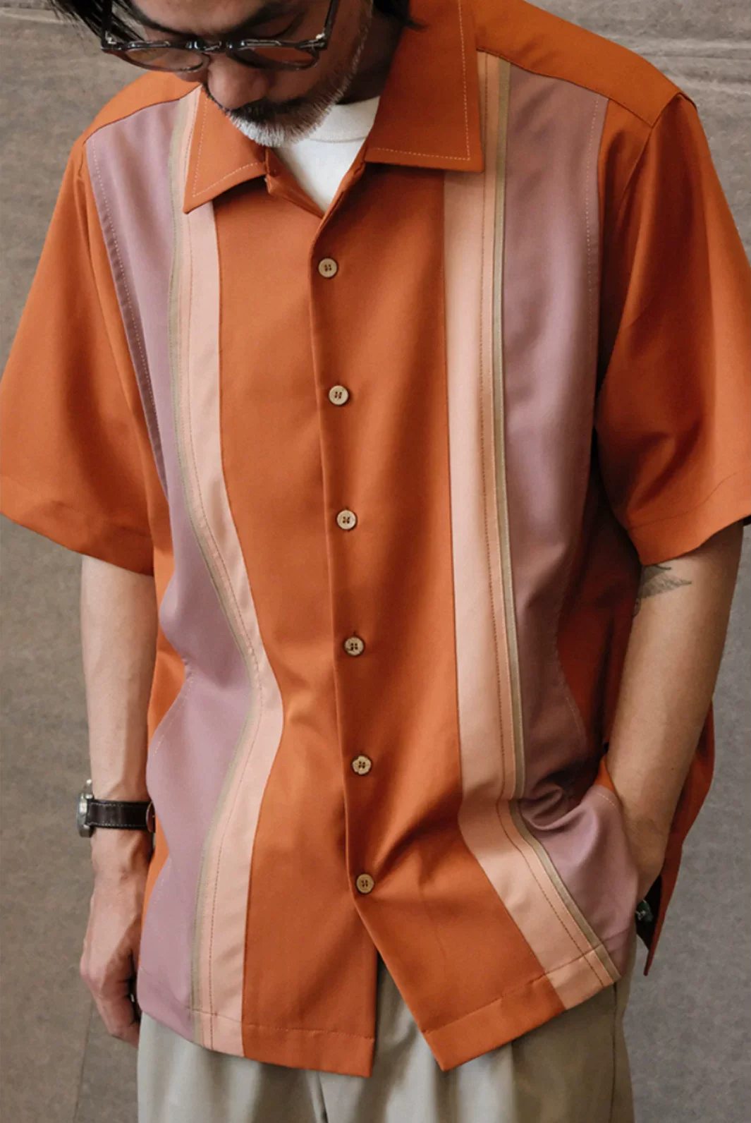 Panelled Camp-Collar Shirt