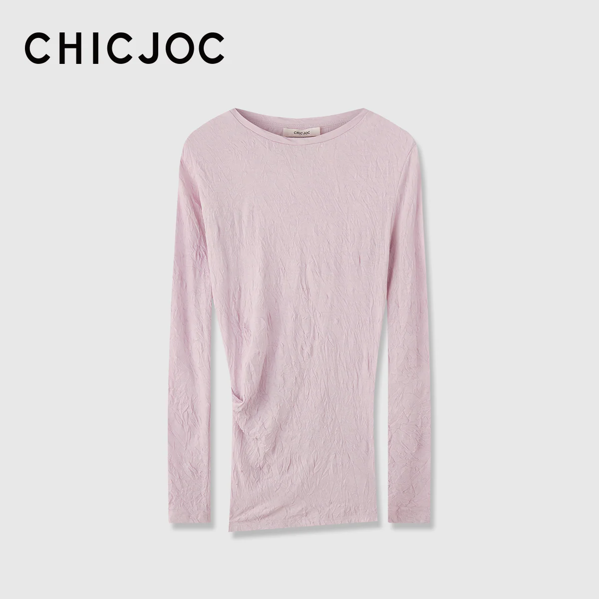 Paper-Feel Crinkle Long-Sleeve Top - Image 7