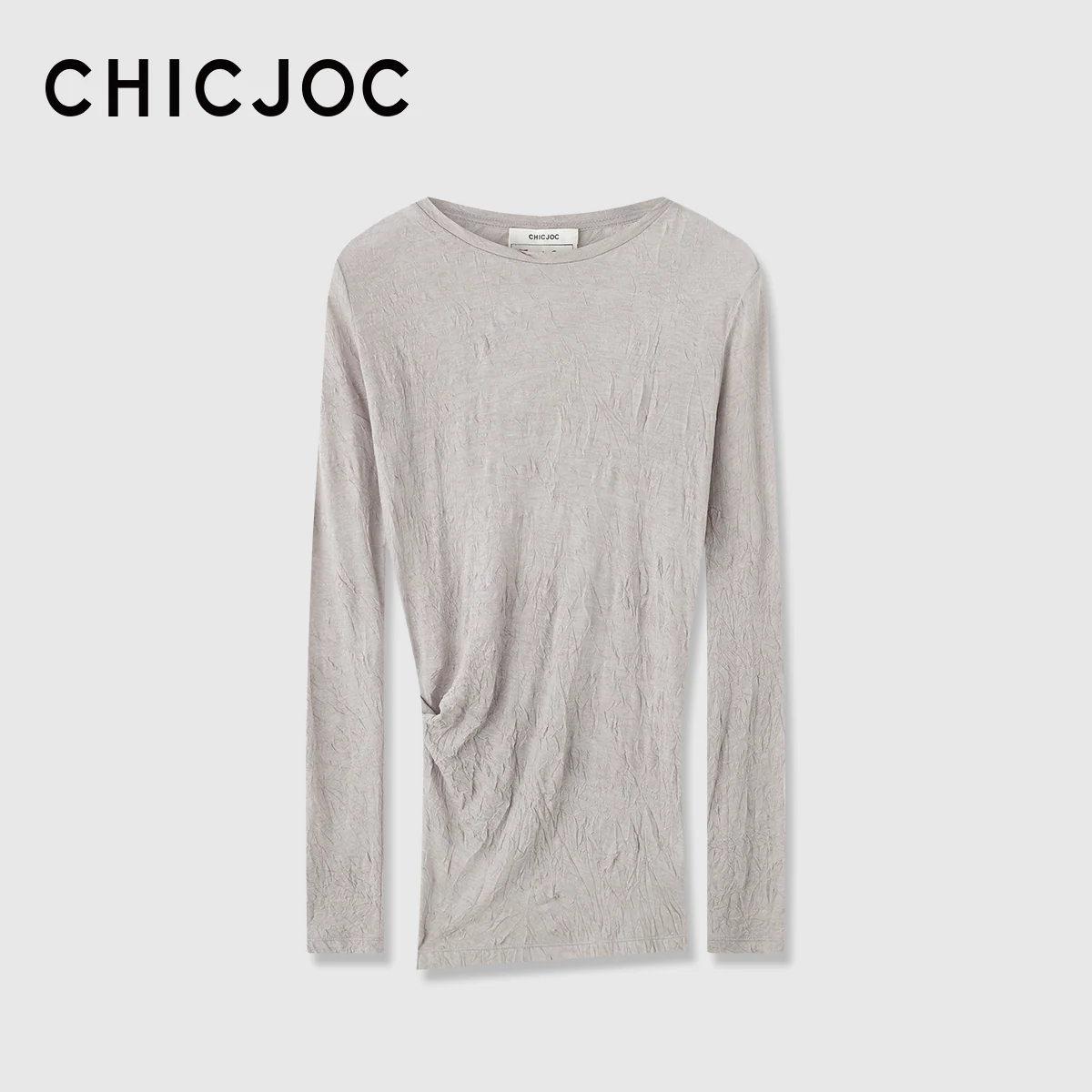 Paper-Feel Crinkle Long-Sleeve Top - Image 8