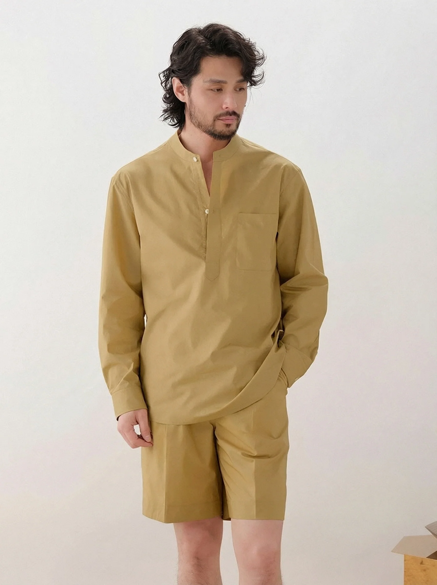 Paper-Touch Cotton Popover Shirt - Image 4