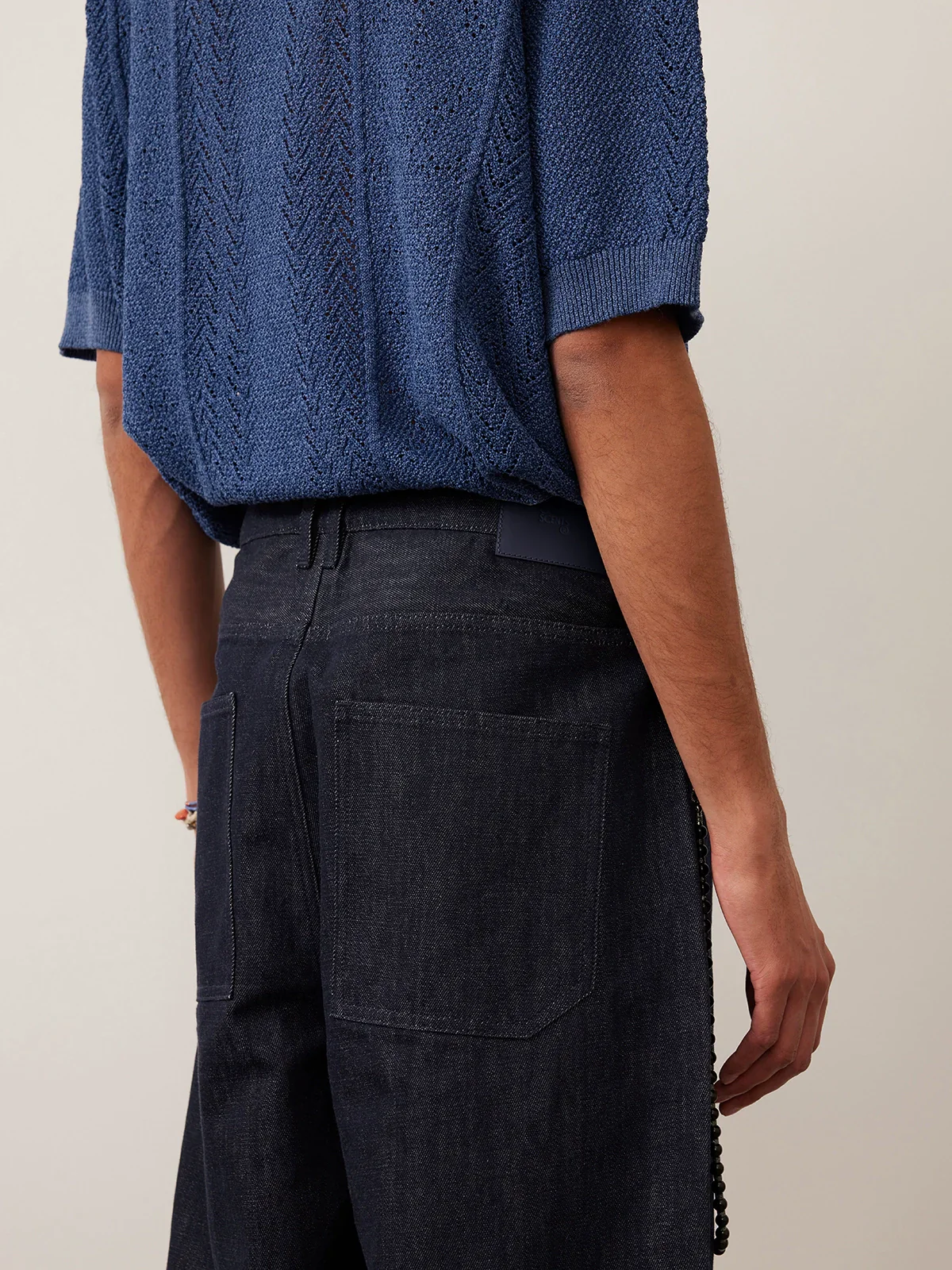 Paper Yarn Blend Wide Straight Jeans - Image 2
