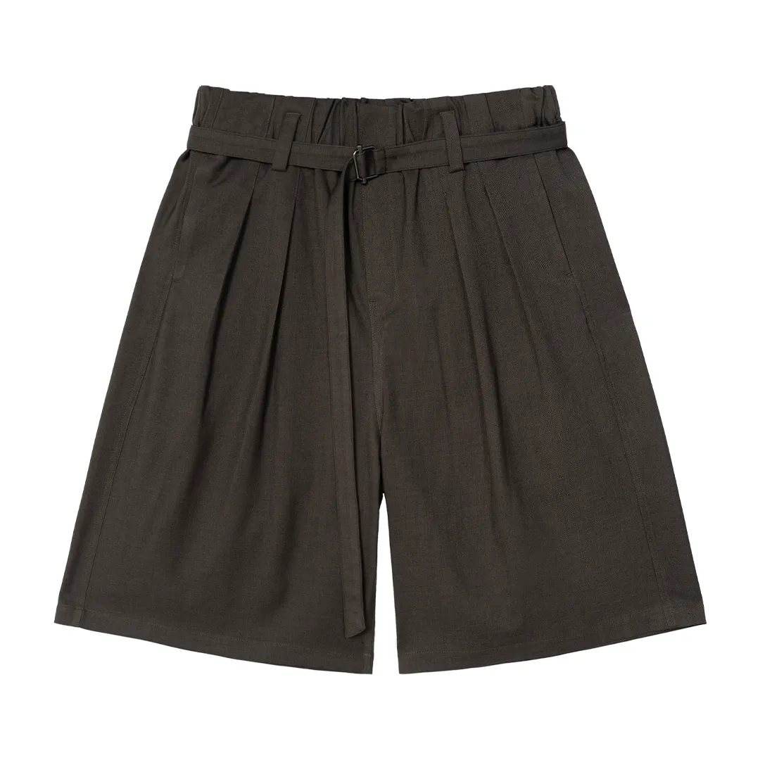 Paperbag-Waist Pleated Bermuda Shorts - Image 6