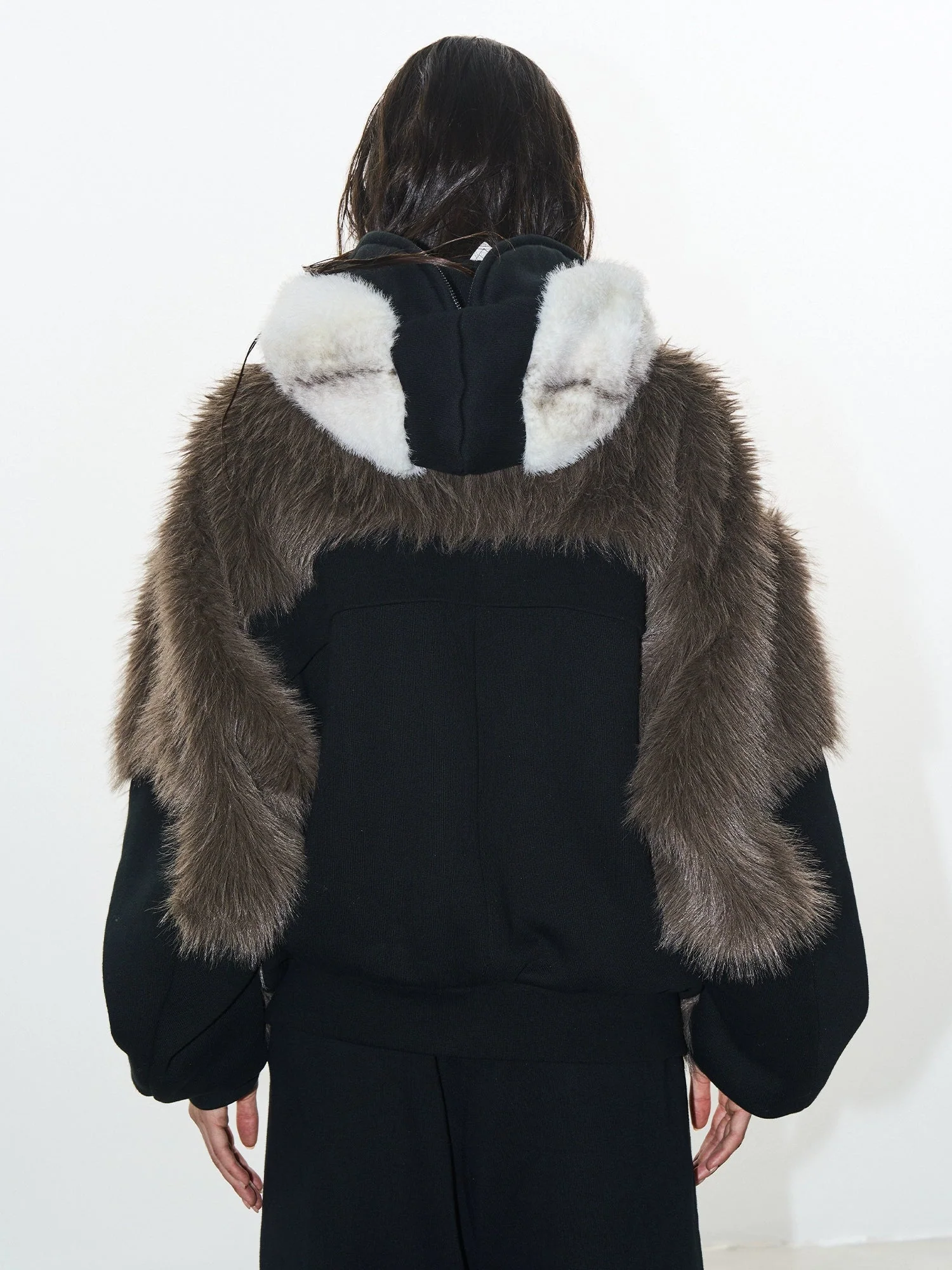 Patchwork Hooded Fur Vest - Image 2