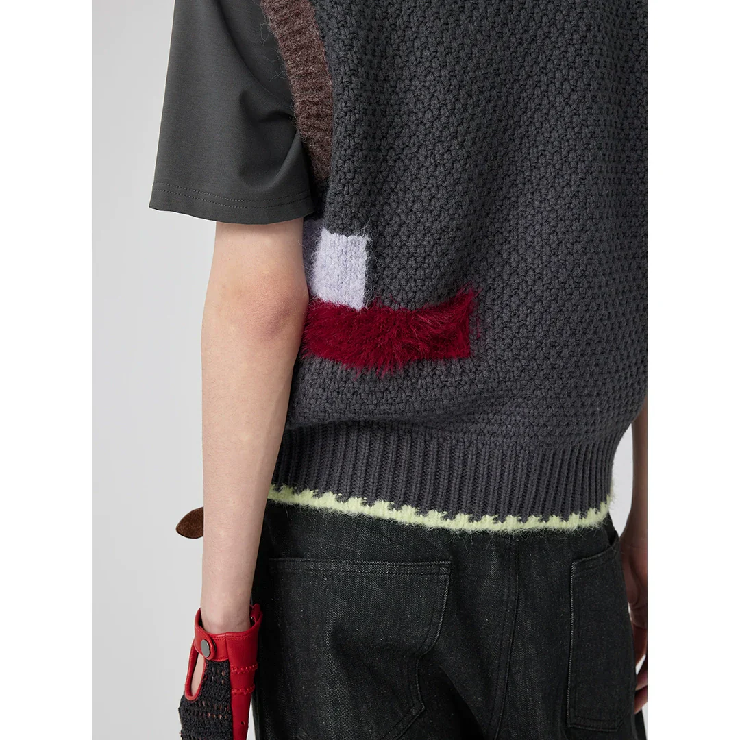 Patchwork Knit Vest - Image 3