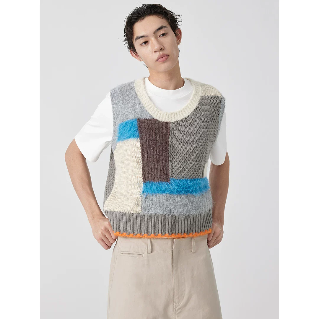 Patchwork Knit Vest - Image 7