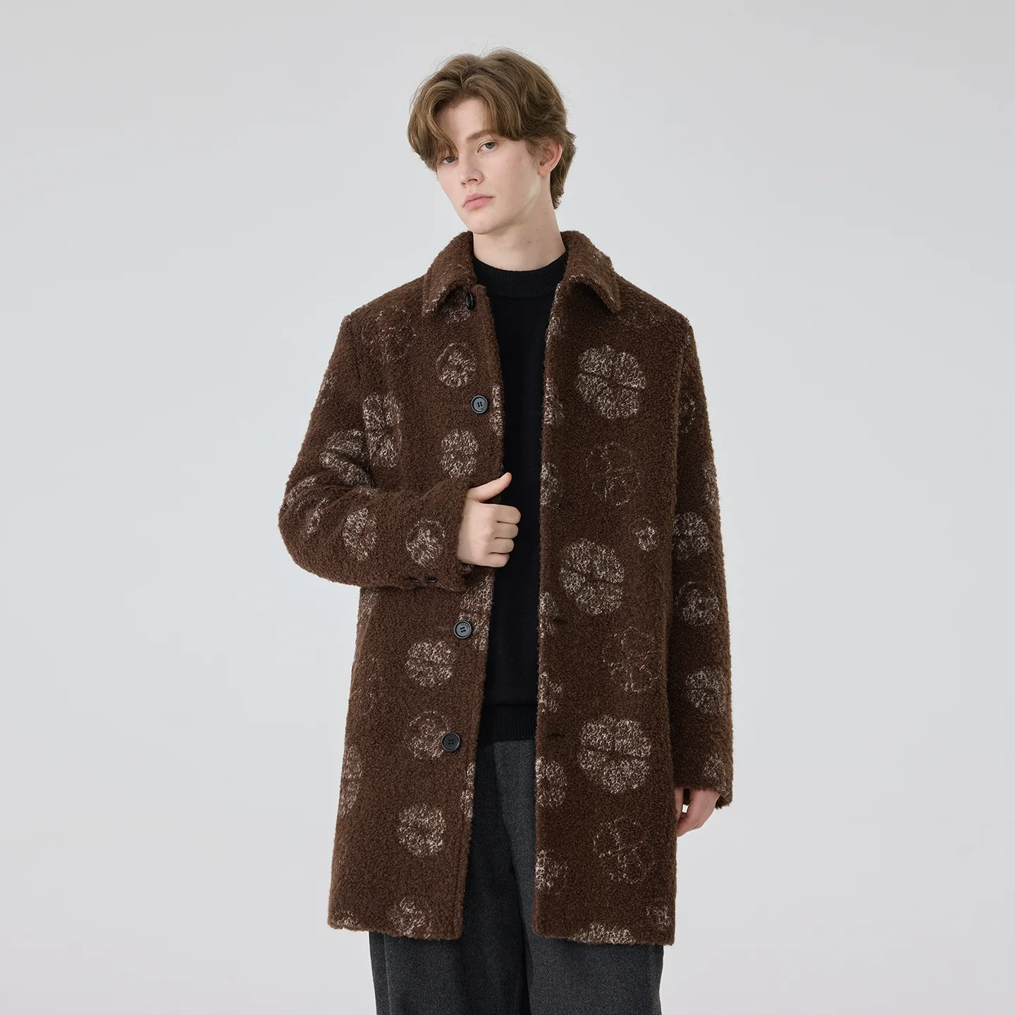 Patterned Bouclé Overcoat - Image 6