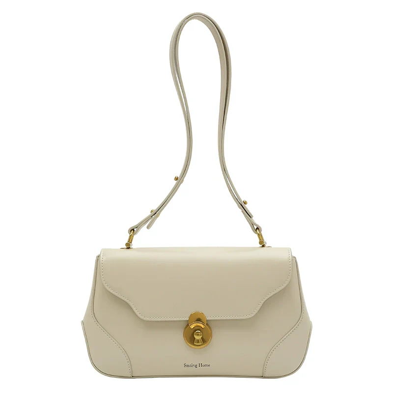 Peach Blossom Red Cowhide Baguette Bag - Image 2