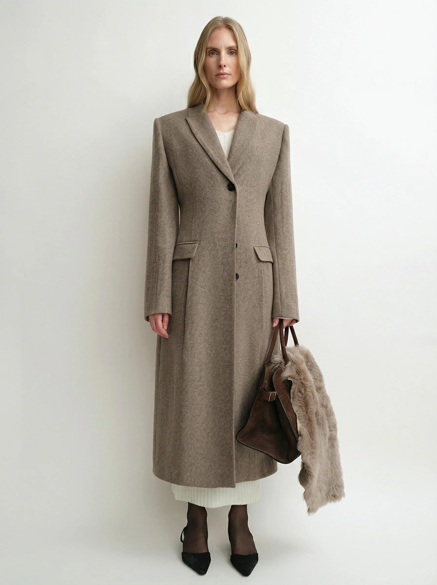 Peak Lapel Long Coat