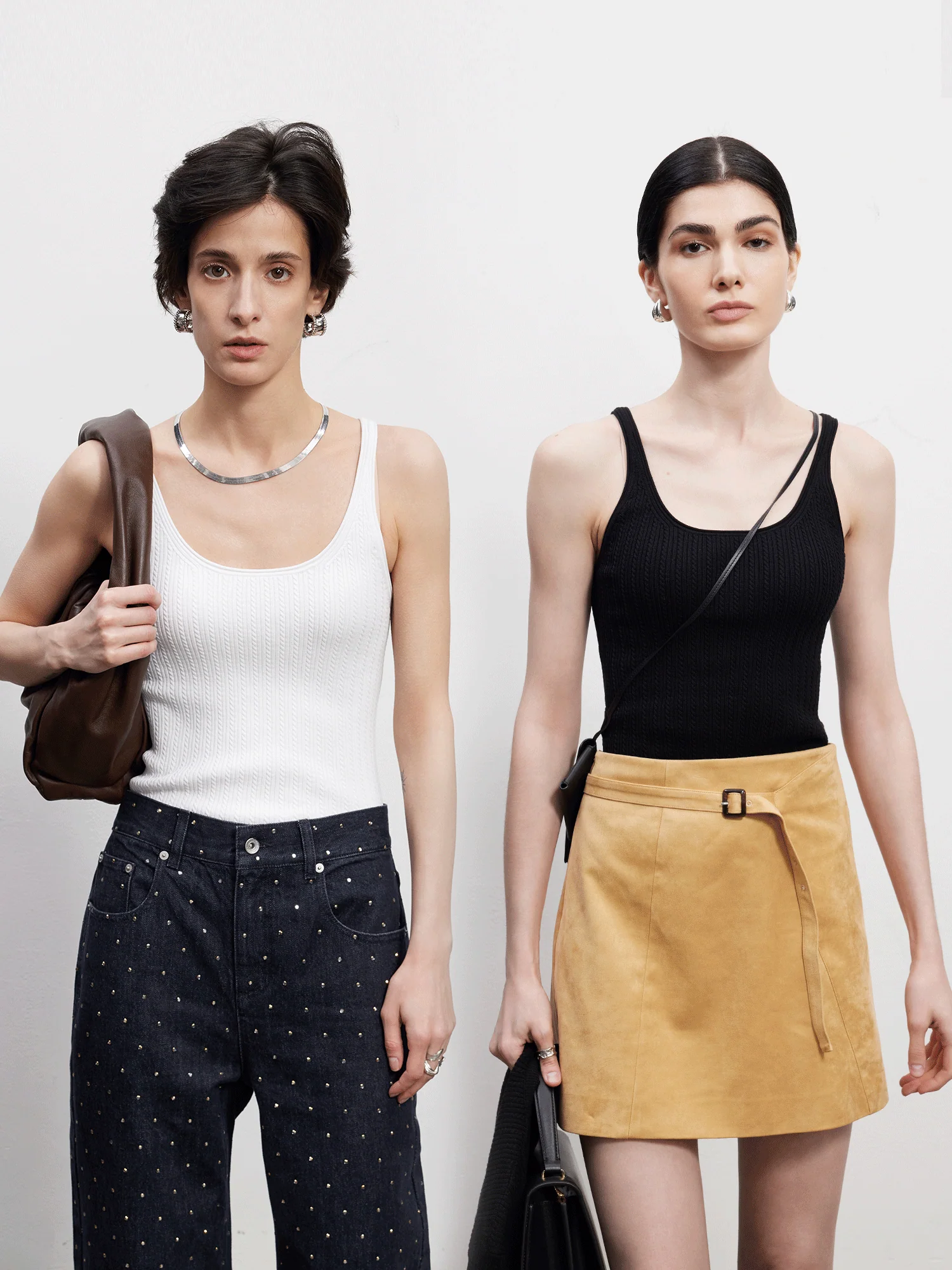 Pearl-Button Cable Cardigan & Vest Set - Image 2