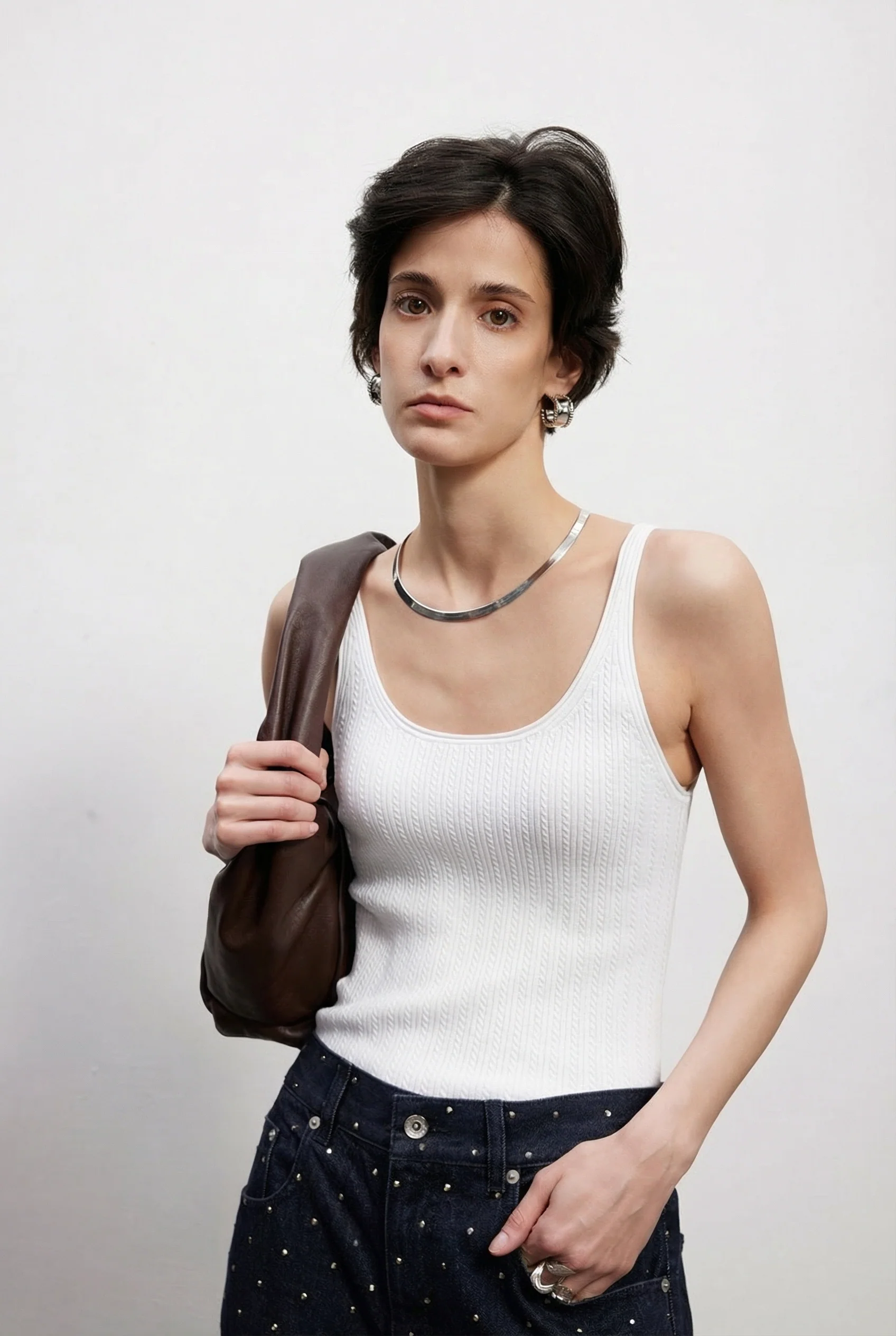 Pearl-Button Cable Cardigan & Vest Set - Image 8