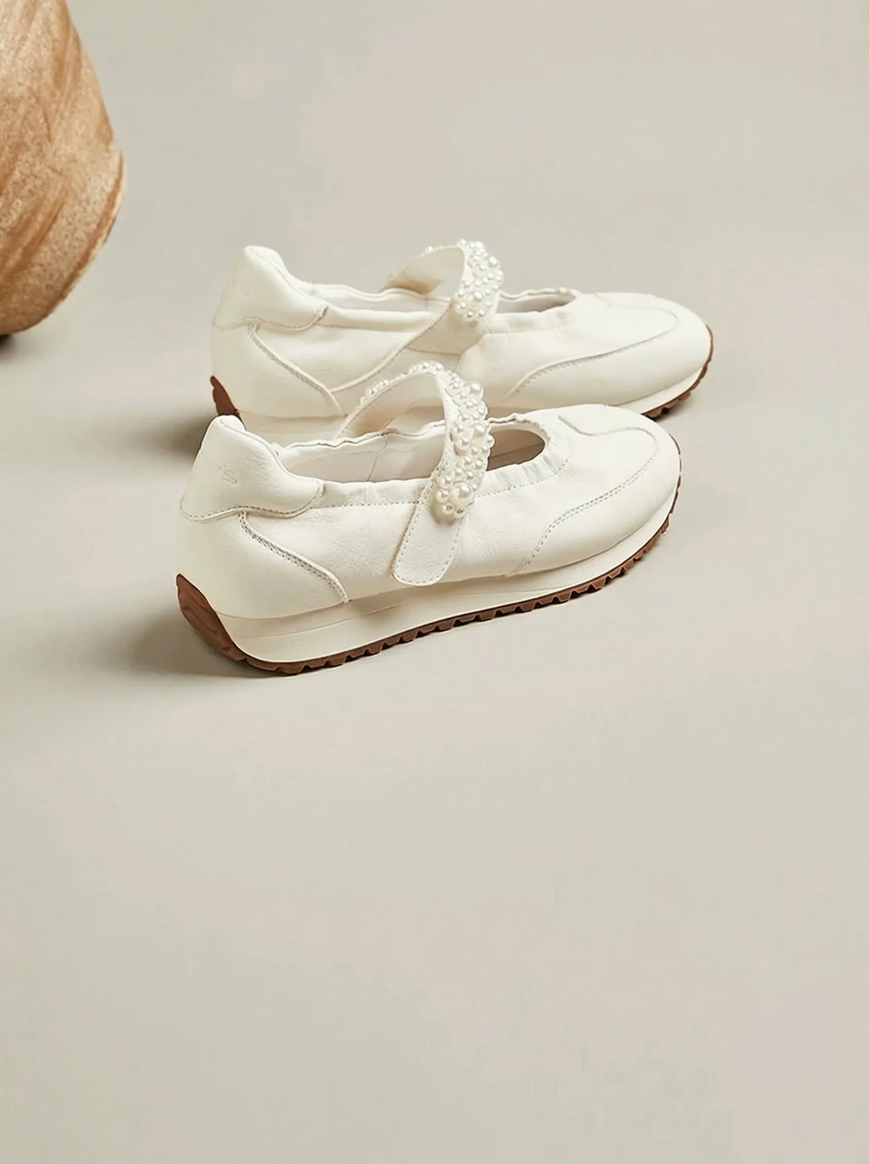 Pearl-Strap Mary Jane Sneakers