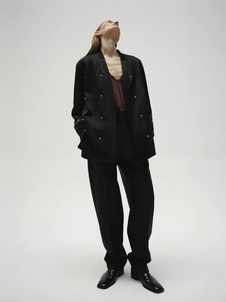 Pearl Stud Padded Jacket - Image 2