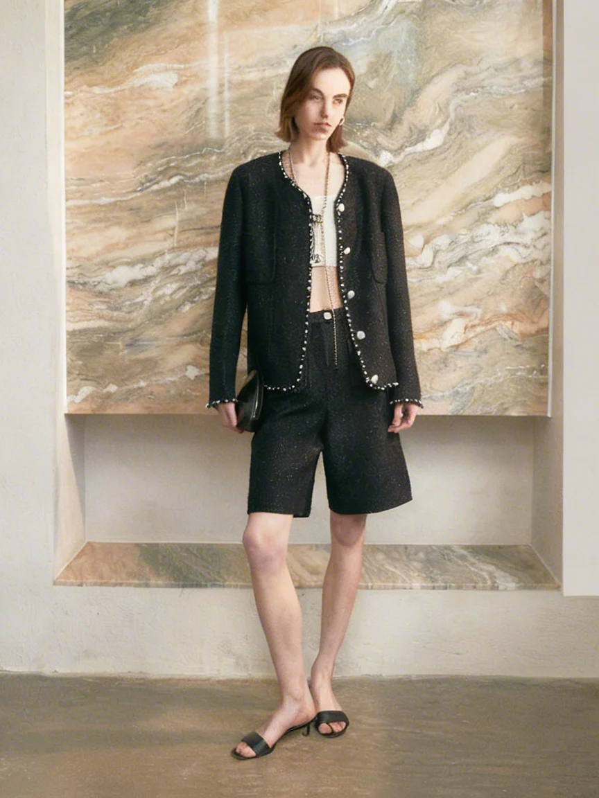 Pearl-Trim Tweed Jacket - Image 9